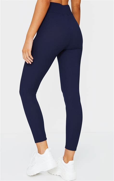 women navy blue leggings